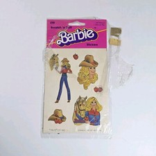 Barbie Apple Scratch N Sniff Sticker Sheet 1983 Mattel Cowgirl Horse Vintage New picture