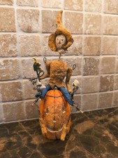 Vintage Debbee Thibault Scarecrow Folk Art, 1998 Signed  #433/1000 picture