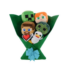 Minecraft Plush Felt Bouquet–5 Character Plush + Chicken –Mojang 2026 – New picture