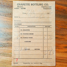 Grapette Bottling Co. 1956 Soda Donald Duck Chattanooga TN picture