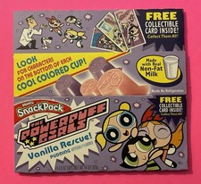 2002 Snack Pack Powerpuff Girls Pudding Cup Packaging Trading Card Cartoon Flat picture