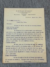 Antique 1905 E H Wilson Railway Equipment Letter Philadelphia Locomotive Sale picture