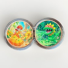 NEW 2 oz Copper Daisy & Piranha Plant Colorized 2-Round Set Infinity Capsule picture