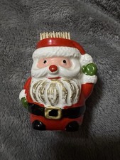 Vtg 1950s Ceramic Santa Toothpick Holder Japan Christmas Figurine MCM Kitsch picture