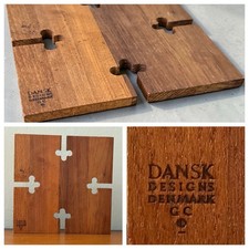 VTG Mid Century Gunner Cyan Teak Keyhole 6” Trivet MCM Dansk Designs Denmark picture