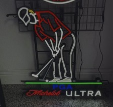 Michelob Ultra Golf Neon LED Sign- 27”x31”- NIB- Rare BALL MOVES W/ Motion PGA picture