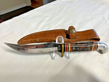 Vintage Western Cutlery USA H40 Fixed Blade Knife with Leather sheath picture