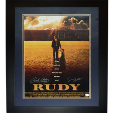 Sean Astin And Rudy Ruettiger Autographed Rudy Deluxe Framed 16x20 Movie Poster picture