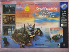 Real Myst PC Game Big Box Vintage Double Page Promo Ad Art Print Poster picture