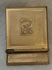 Vintage Jemco HOLD-A-LITE Brass Matchbook Case Holder Crown Lewis Purses 1930s picture