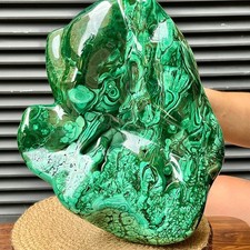 28.6 lb  Natural Malachite Polished Stone Large Green Gemstone Display Decor picture