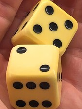 Infinitely RARE Old grained celluloid illegal club jumbo dice 101123@ picture