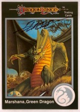 Signed Larry Elmore 1991 TSR AD&D Fantasy Art Card #182 Dragonlance Green Dragon picture