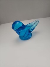 Vintage Signed RON RAY 1997 Glass Blue Bird of Happiness Sunny Day BLUEBIRD  picture