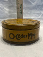 Vtg 1921 O-Cedar Mop Tin No 4 Triangle Litho Advertising Canister Polish Round picture