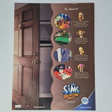 The Sims Bustin Out Xbox PlayStation 2 PS2 GameCube Where To Print Ad/Poster picture
