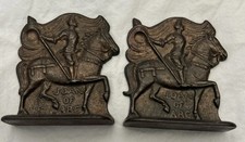 Orig 1920s JOAN of ARC Cast Iron Bookend Rare D.A.L. foundry  picture