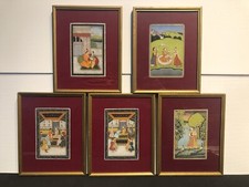 MUGHAL MINIATURE Painting on Marble SET of 5 picture