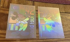 Walt Disney Mickey Mouse 1992 World Tour Double Sided Hologram Card Lot Of 2 picture