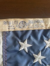 SMALL Paramount Flag USA Rare Size  20.5 X 31 Inch America Vintage San Francisco picture