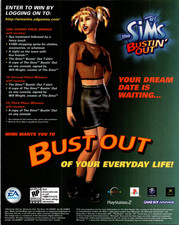 The Sims Bustin' Out Video Game Ad Print 2003 EA Games Maxis Promo picture