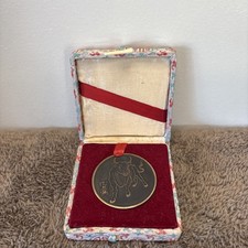 Vintage Japanese/Chinese Bull Medalion in Cloth Box picture
