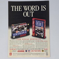 Tecmo Super Bowl 3 Super Nintendo SNES Genesis Word Is Out Print Ad/Poster picture