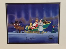 inspector gadget cel Signed By Don Adam’s Hand Painted Christmas Santa picture