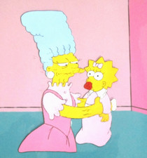 1994 SIMPSONS MAGGIE + GRANDMA BOUVIER FOX ORIGINAL PRODUCTION CEL Bart Homer picture