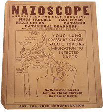 Antique  1910s 20s Medical Anatomy Ad Poster Nazoscope Prescription Nasal Sinus picture