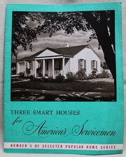 THREE SMART HOMES FOR AMERICA'S SERVICEMENT ADVERTISING BROCHURE 1946 POST WWII picture