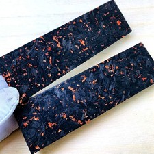 Crafting 1/2X Marbled Carbon Fiber Copper Resin Knife Material Scales Slab Blank picture