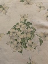 Vintage FRETTE Italy Gold Labels Full Flat Sheet Egyptian Cotton Dogwood Print picture