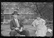 New Orleans Louisiana Jackson Square 1935 Man and Woman Bench Portrait picture