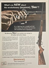 Browning Arms 1966 Browning T-Bolt .22 Caliber Rifle Vintage Print Ad Outdoors picture