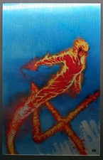 Tribute: Stan Lee Human Torch #1 Humam Qutub Stan The Man METAL Variant 3/5  picture