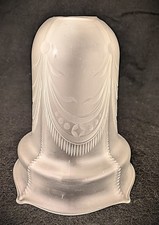 Rare Antique French Ar Deco Cut GlassLamp Shade picture