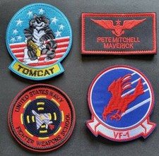 Top Gun Set of 4 Maverick Hook & Loop patches picture
