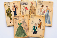 Vintage Vogue Sewing Patterns Lot of 5 1950s Dresses Coats Special Design picture