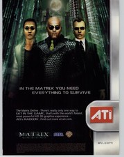 Ati Graphics Card The Matrix Online PC Video Game Art 2005 Vintage Print Ad picture