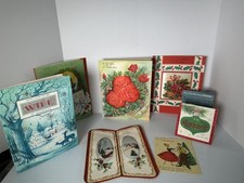 MCM Husband Wife Oversized Pop up Puffy Christmas Card Lot Wishing Well Hallmark picture