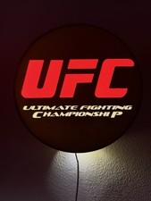UFC Ultimate Fighting Championship Round Wall Light Sign Lamp, Black/Red/White picture