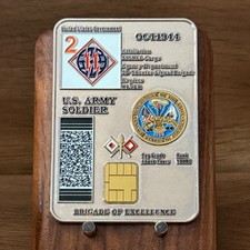 US Army 2D Theater Signal Brigade ID Card Shaped Challenge Coin  W#18 picture