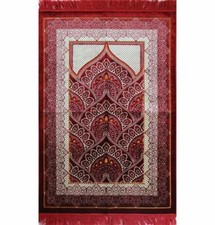 Modefa Turkish Islamic Prayer Rug | Double Plush Wide Large - Paisley Red picture