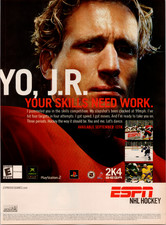 ESPN NHL Hockey 2K4 Vintage Poster Print Ad 2003 Video Game Xbox PS2 J.R. picture