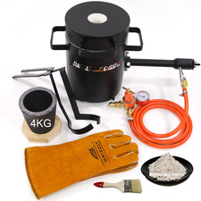 FB1Sb–4KG GAS METAL MELTING FURNACE Propane Forge Crucible Tongs 2 in 1 USA picture