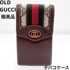 Gucci Leather Cigarette Case GG Web Stripe Accessory Pouch Collection Vintage picture