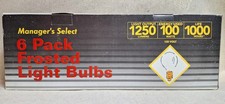 Vintage Manager's Select 6 Pack Frosted Light Bulbs 100 W 120 Volt Original Box picture
