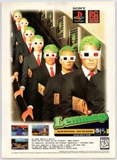 Lemmings - PS1 PC - Vintage Original Print Ad/Poster - Video Game Promo 1995 picture