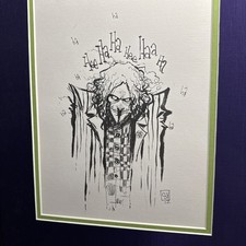 Skottie Young “Joker” Sketch 2012 Original art Professionally Framed 16”x19” picture